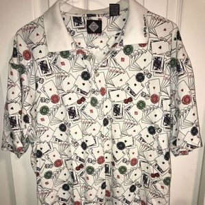 Tabasco White Golf Polo Shirt L Poker Chips Cards